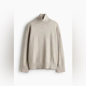 H&M Beige Oversized Mock-Turtleneck Sweater
